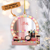 Suseaz Personalized Makeup Tools Christmas Ornament 2024, Makeup Box Christmas Ornament Gift for Makeup Artist, Christmas Tree Decor for Makeup Shop, Gift for New Makeup Coworkers (ON428)
